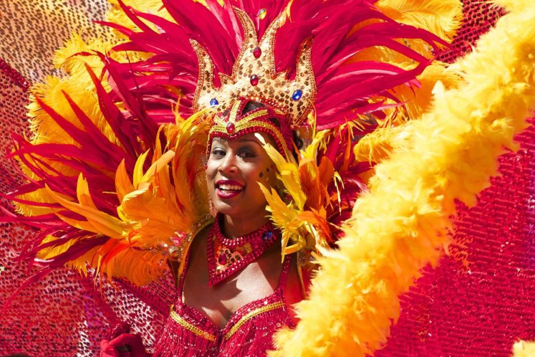 carnival woman red feathers carnival woman red feathers