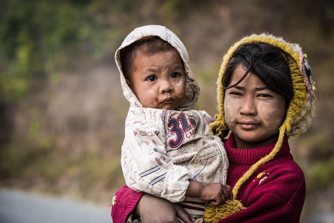 Myanmar - girl and child