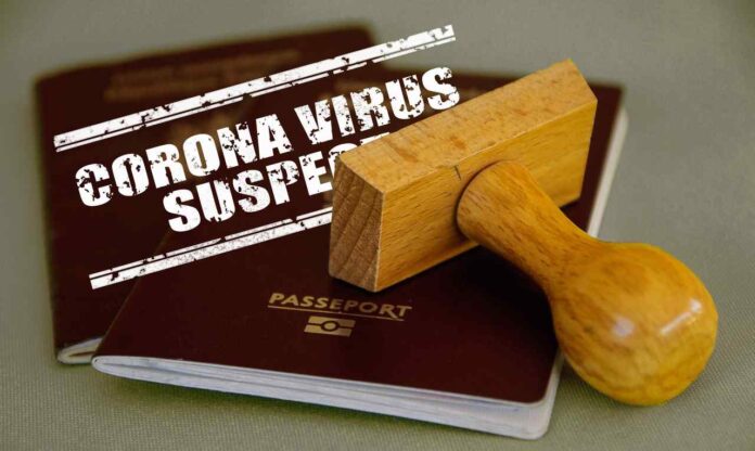 corona virus stamp Corona virus passport stamp