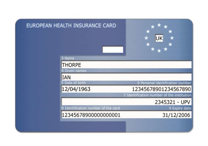 european travel nhs card