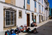 Camino de Santiago: The French Way (Camino Francés) Exhausted pilgrims
