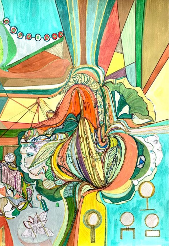 Birth of the family painting by Assel Sargaskaeva