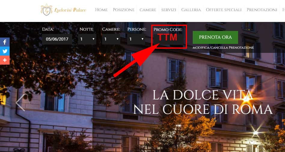 Ludovisi Palace Hotel - TTM code