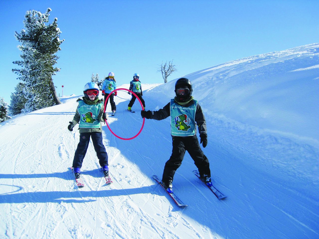 Mayrhofen children on piste