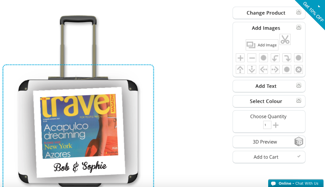 Personalised Luggage - add images