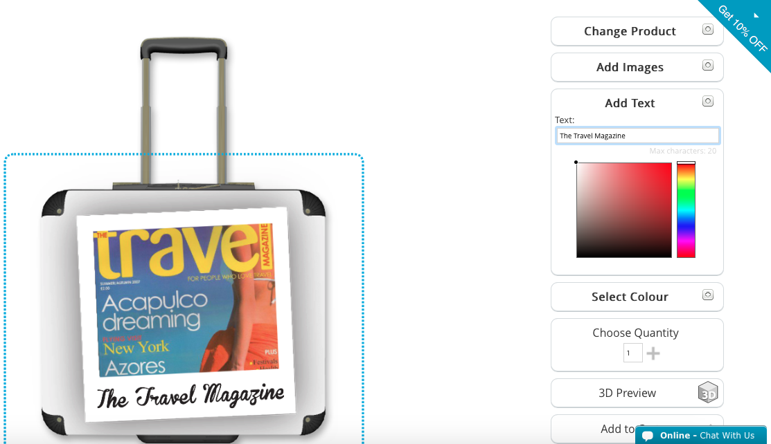 Personalised Luggage - add text