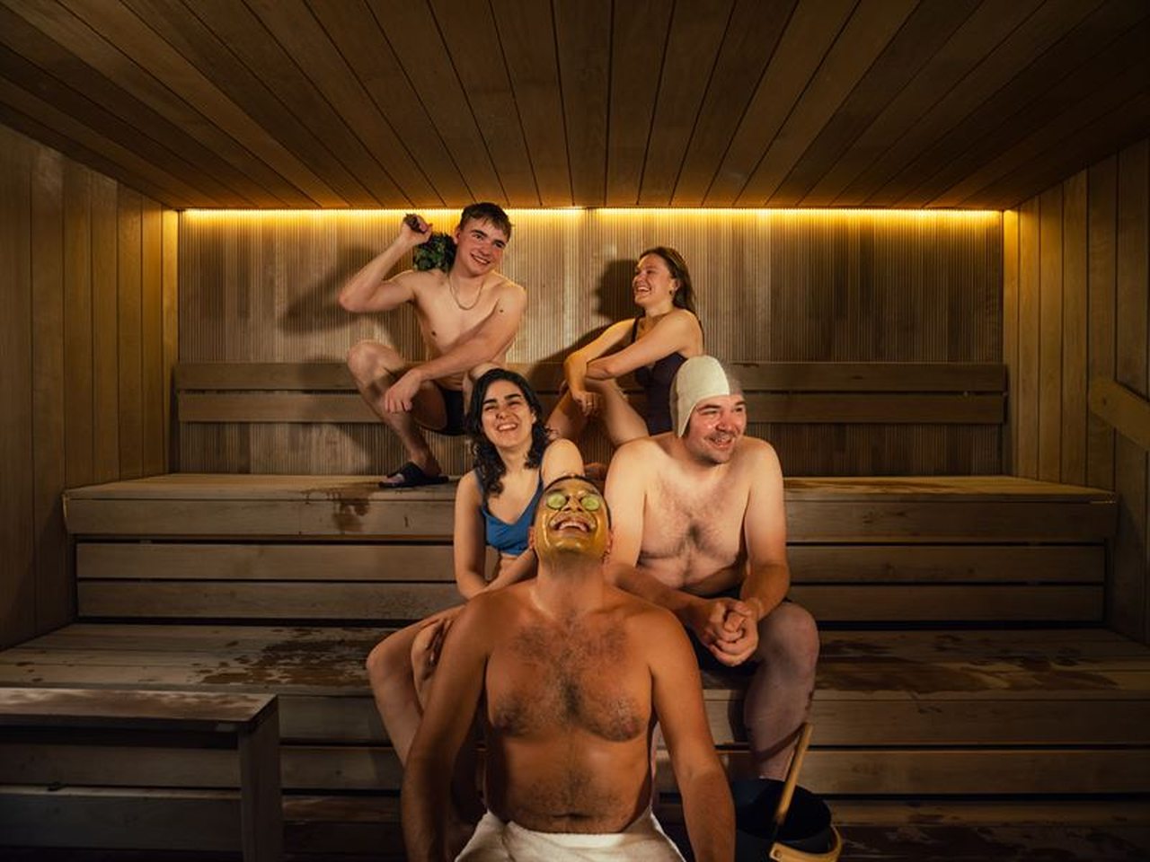 Local Helsinkians joined a photoshoot to share their own ways of enjoying the sauna. Photo: Juho Vesanen / Veli Studio