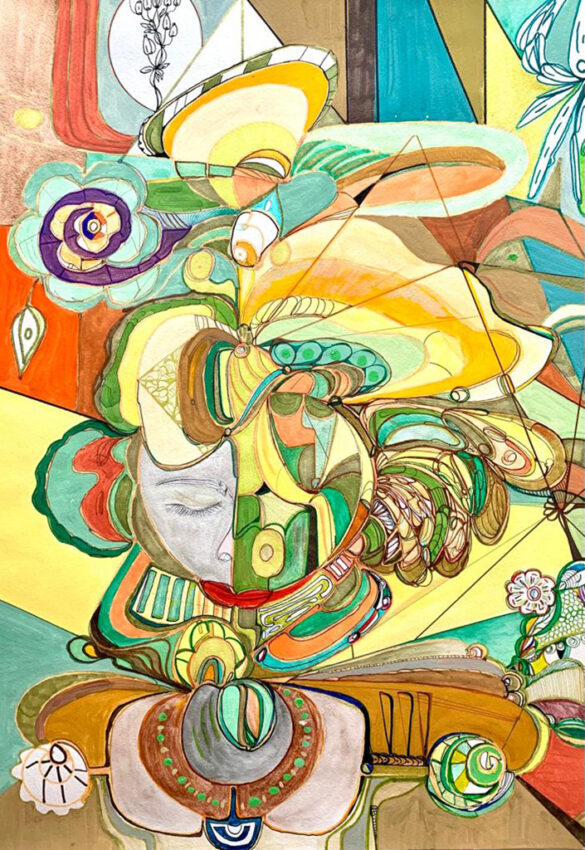 Birth of the family painting by Assel Sargaskaeva