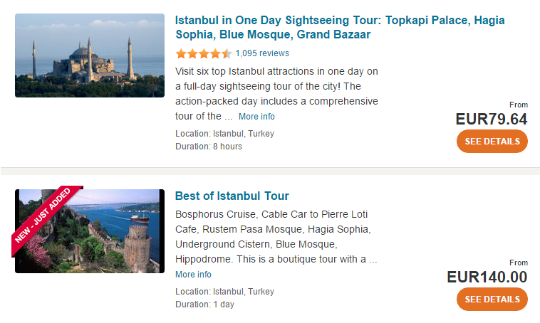 Istanbul tours and activities