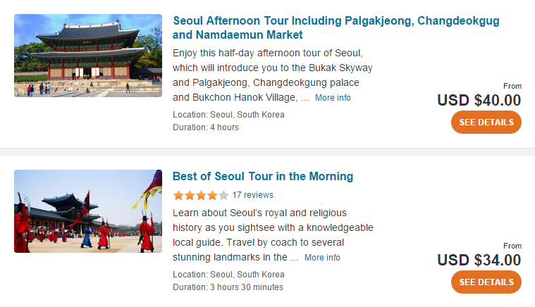 Seoul tours and activities